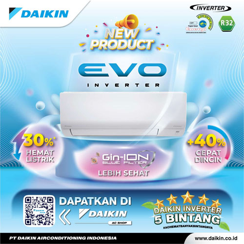 Daikin AC Wall Mounted Split Evo Inverter Malaysia FTKF Series 1 1/2 PK - FTKF35AV14 | FTKF35 AV14
